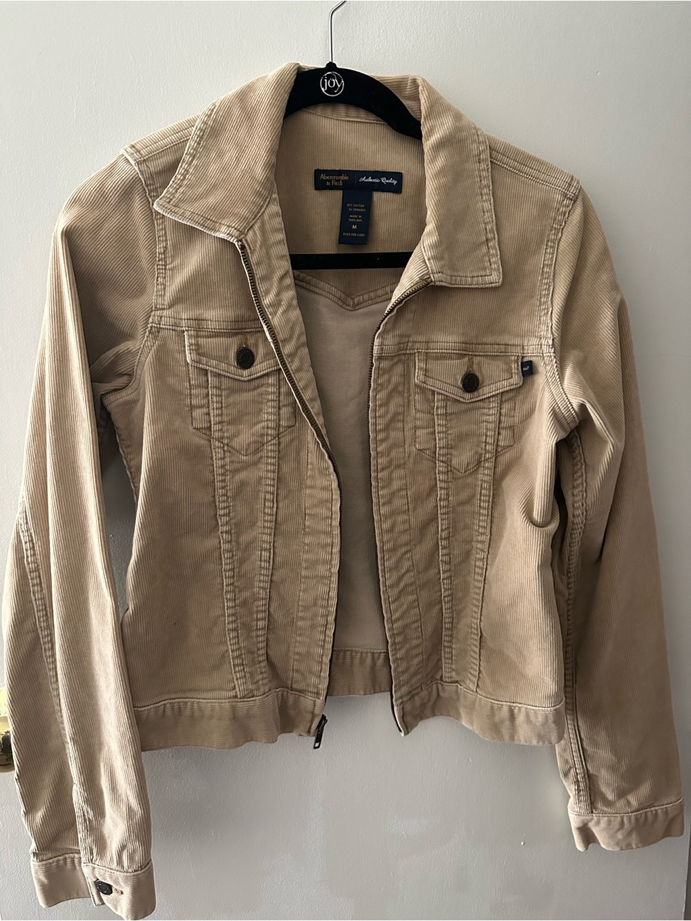 Abercrombie & Fitch Women's Tan Corduroy Jean Jacket
